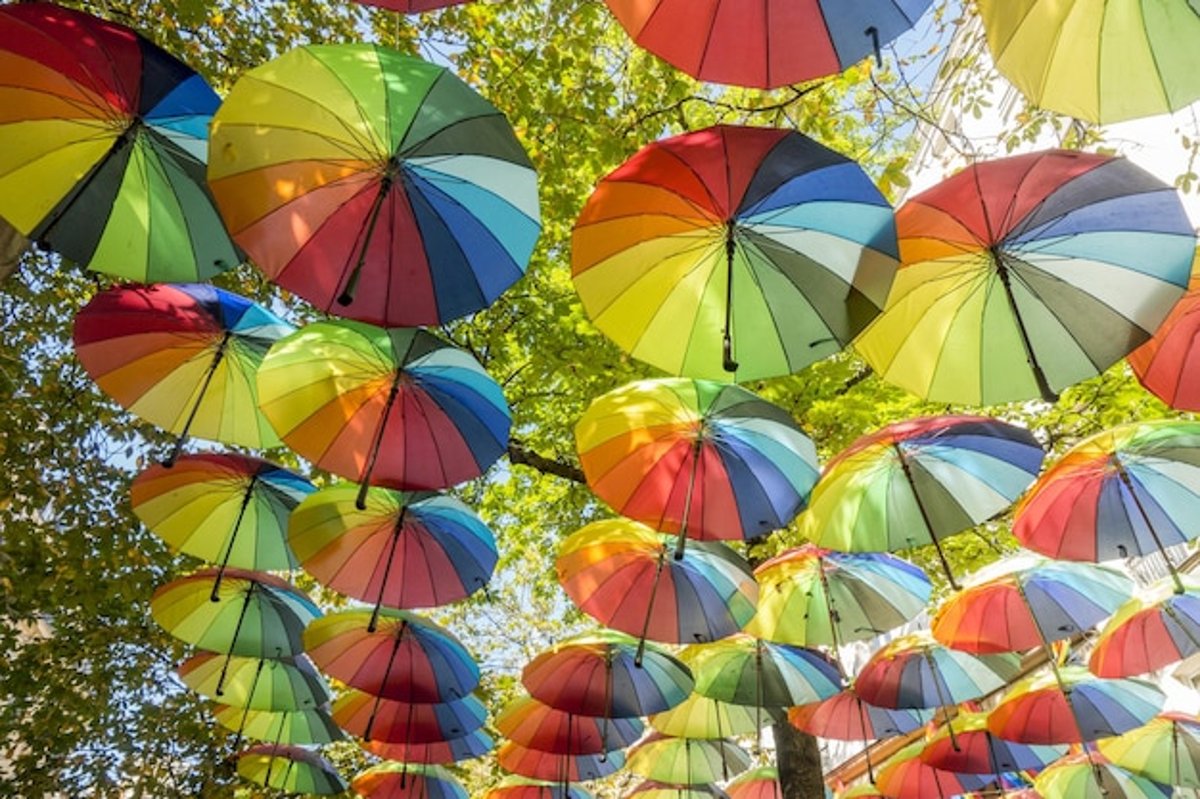 Achat Parapluie ançais Rayé chemise bleu roi mini en gros